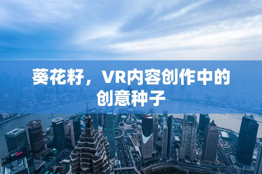 葵花籽，VR内容创作中的创意种子