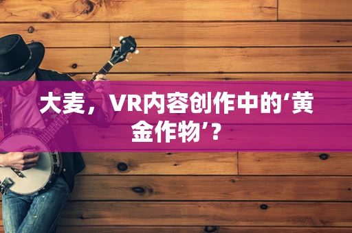 大麦，VR内容创作中的‘黄金作物’？