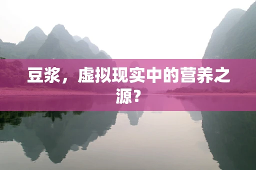 豆浆，虚拟现实中的营养之源？