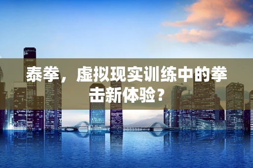 泰拳，虚拟现实训练中的拳击新体验？