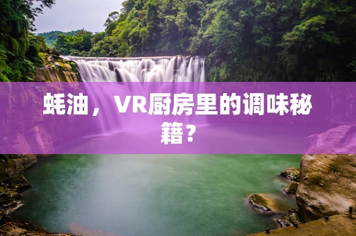 蚝油，VR厨房里的调味秘籍？