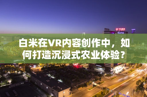 白米在VR内容创作中，如何打造沉浸式农业体验？