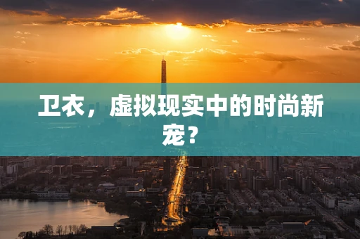 卫衣，虚拟现实中的时尚新宠？