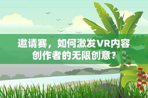邀请赛，如何激发VR内容创作者的无限创意？