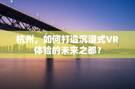 杭州，如何打造沉浸式VR体验的未来之都？