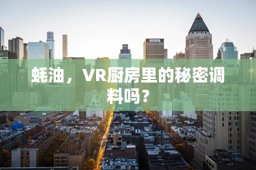 蚝油，VR厨房里的秘密调料吗？
