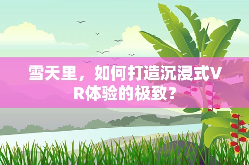 雪天里，如何打造沉浸式VR体验的极致？