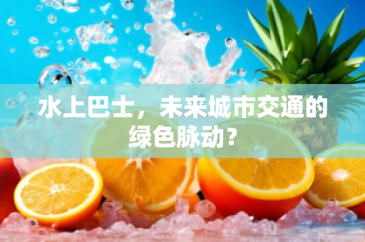 水上巴士，未来城市交通的绿色脉动？