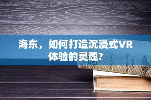 海东，如何打造沉浸式VR体验的灵魂?
