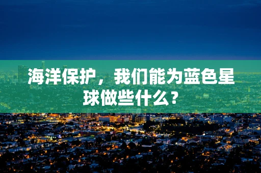 海洋保护，我们能为蓝色星球做些什么？