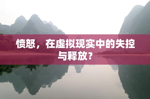 愤怒，在虚拟现实中的失控与释放？