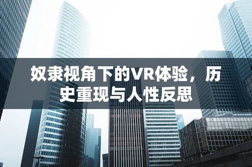 奴隶视角下的VR体验，历史重现与人性反思
